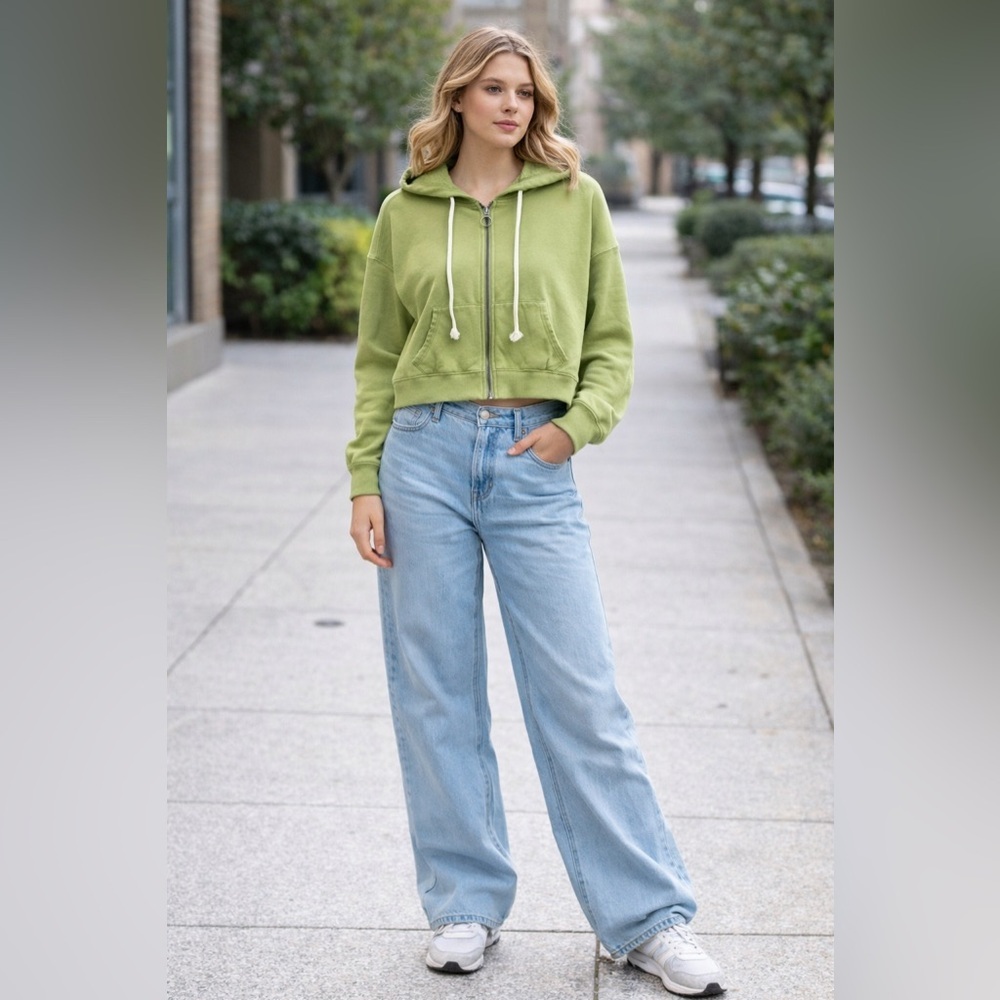 Arizona - Green Crop Hoodie - S